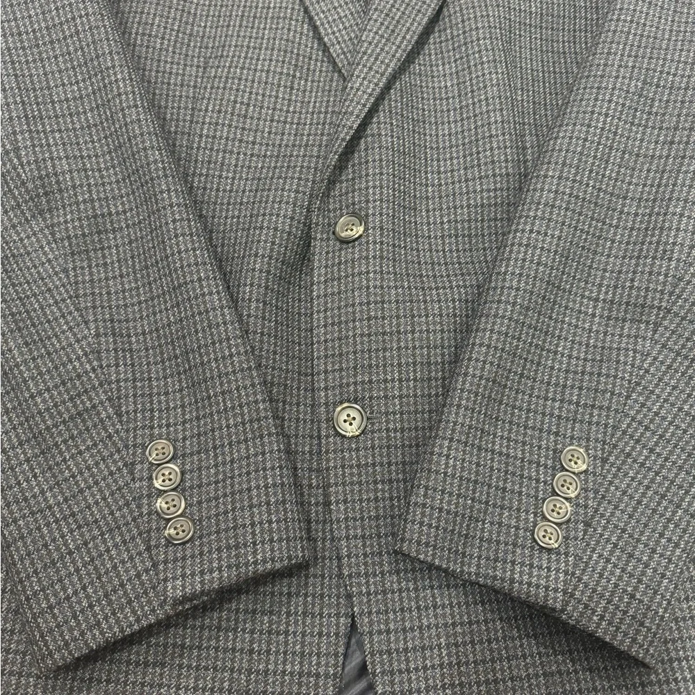 Chaps 100% Wool Black Two Button Sports Coat/Blazer Size 42R